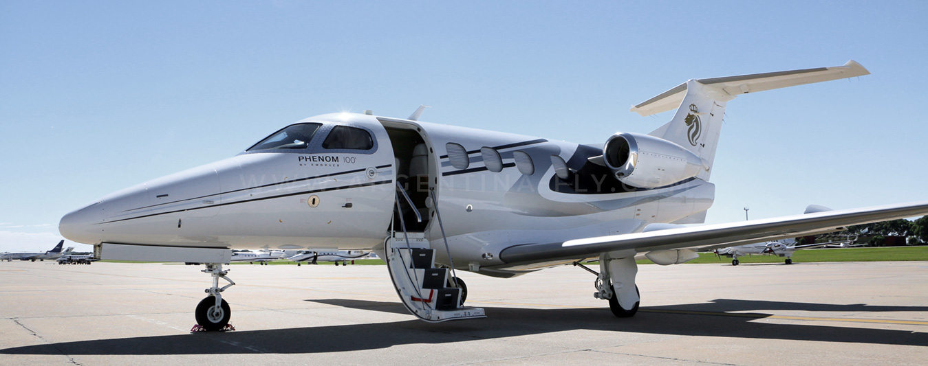 Phenom 100 light jet for small groups in Argentina
