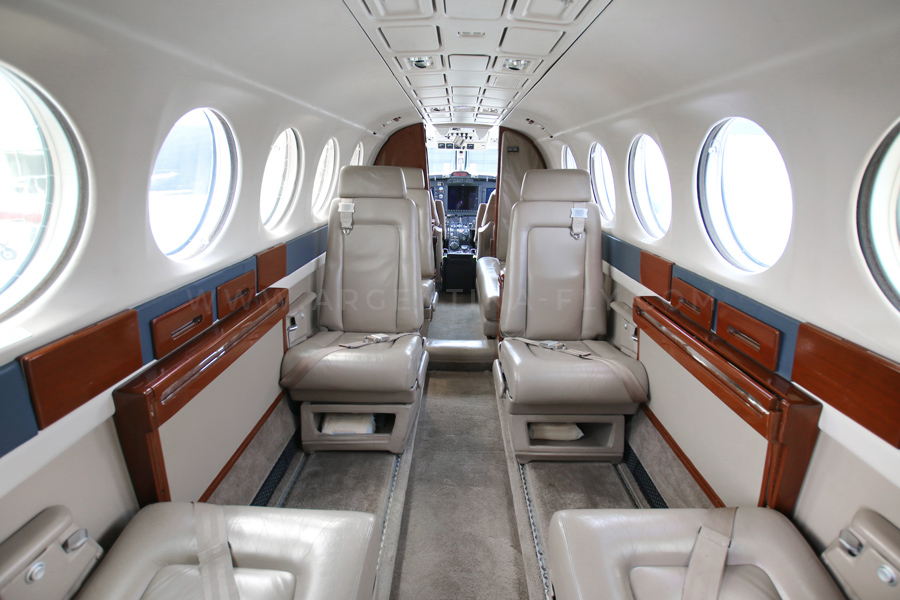 King Air 200 interior — private jet to Punta del Este
