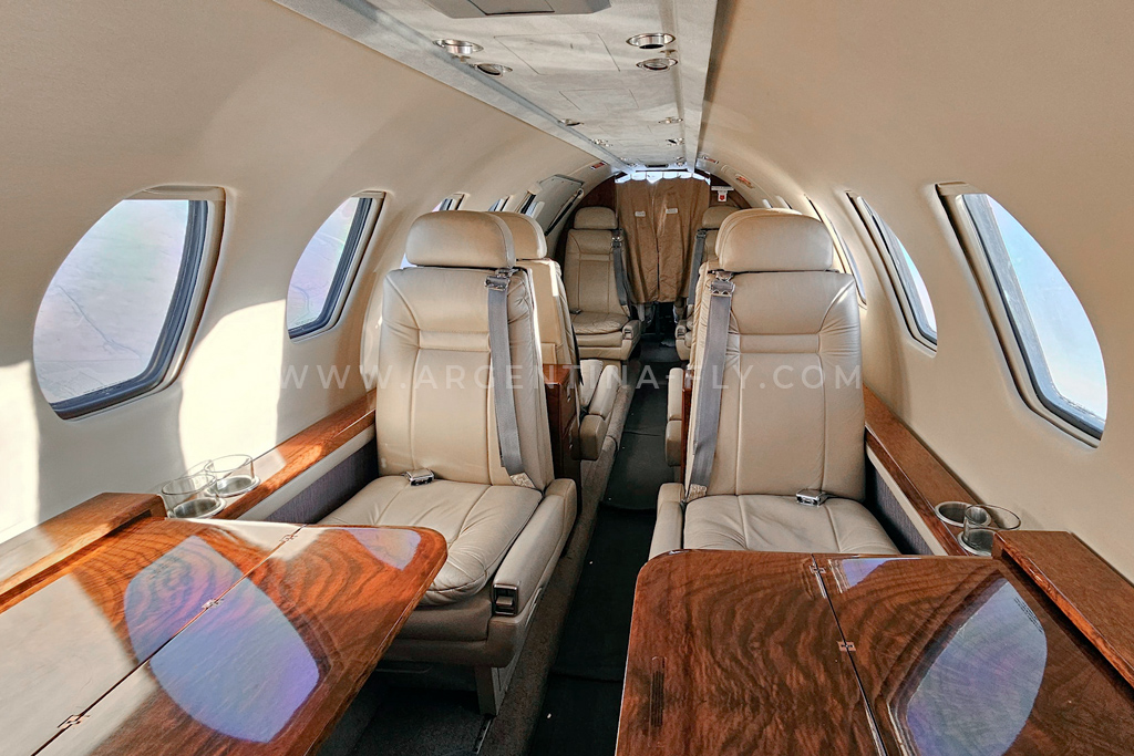Citation V interior — air taxi to Punta del Este