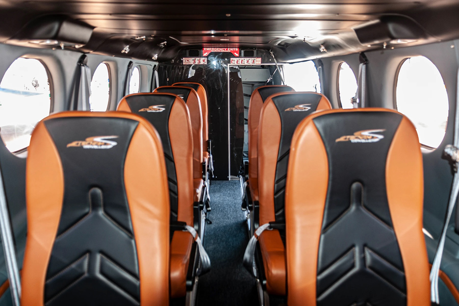 Tecnam Traveller interior for charter to Punta del Este